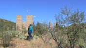 PICTURES/Courtland Ghost Town/t_Sharon At Twin Towers1.JPG